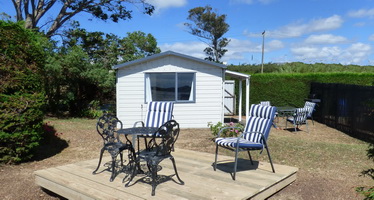 Looking into the holiday studio yard